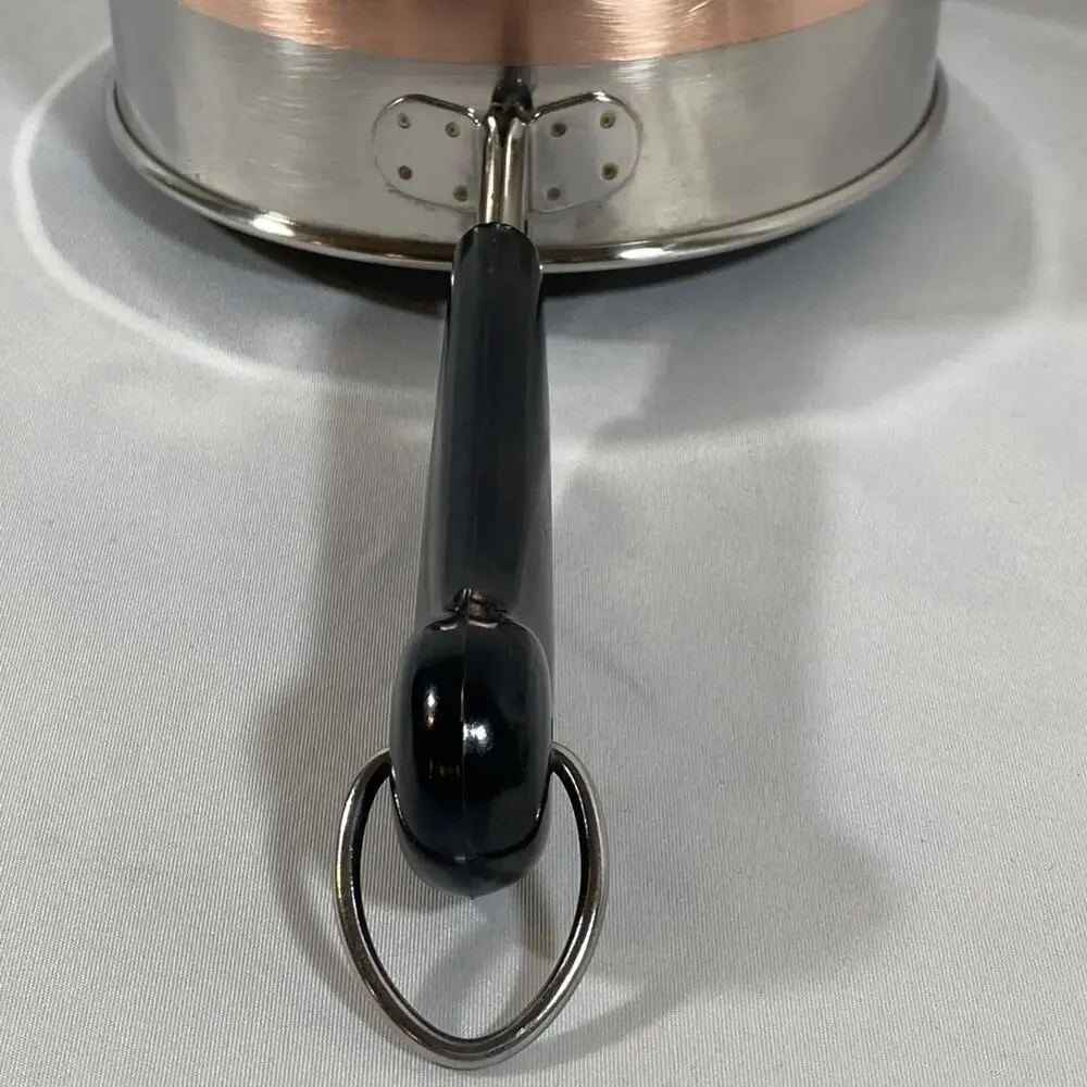 Revere Ware 3/4 QT Sauce Pan 1801 Copper Bottom + Lid Clinton IL, USA Stainless
